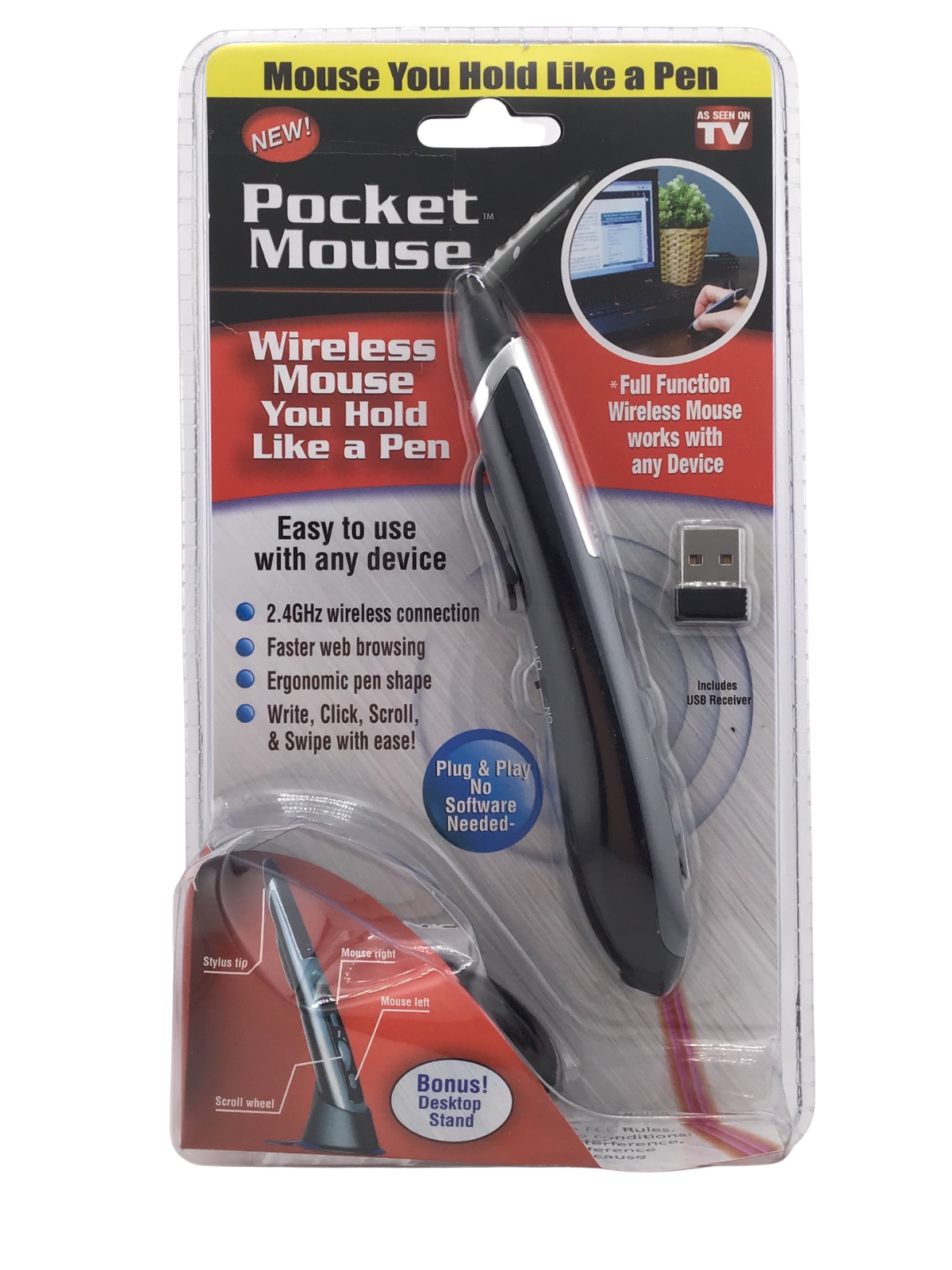 Pen As Seen On Tv Genuine Usb Wireless Optical 2-in-1 Digital Pen