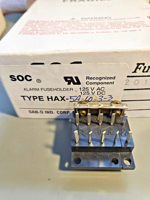 24x SOC San-O HAX-5A-LO-3-3 5 Pos. Telecom Alarm Indicating Fuse holde 125VAC
