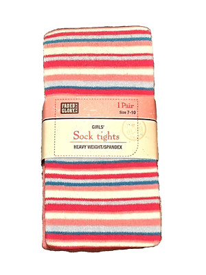 NEW Faded Glory Striped Tights Size 7-8-9-10 NIP NWT