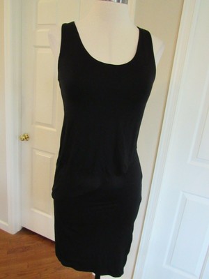 NWT Banana Republic Women's Black Stretch Knit Sleeveless Layered Dress Size XSP