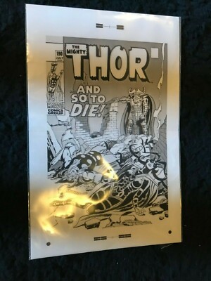  John Buscema Thor #190 Rare Large Production Art Cover Mono transparency sheet!