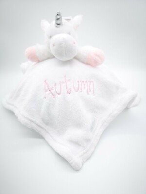 Personalised Baby UNICORN Comforter  Blankie/Blanket Gift - Quality Gift taggie
