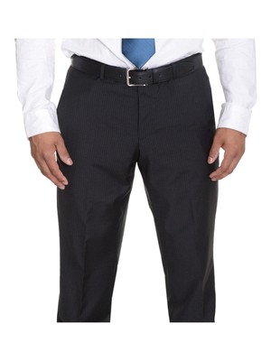 Pre-owned Hugo Boss The Grand/central Black Striped Two Button Wool Suit In ["black"]