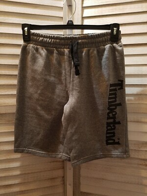 Timberland Boys Shorts Size 14 16 Grey Logo Fleece Athletic Sweat Pull On Youth 