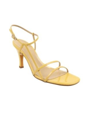 MARYAM NASSIR ZADEH Женские кожаные сандалии Sahara Yellow Irene Toe Stiletto 40