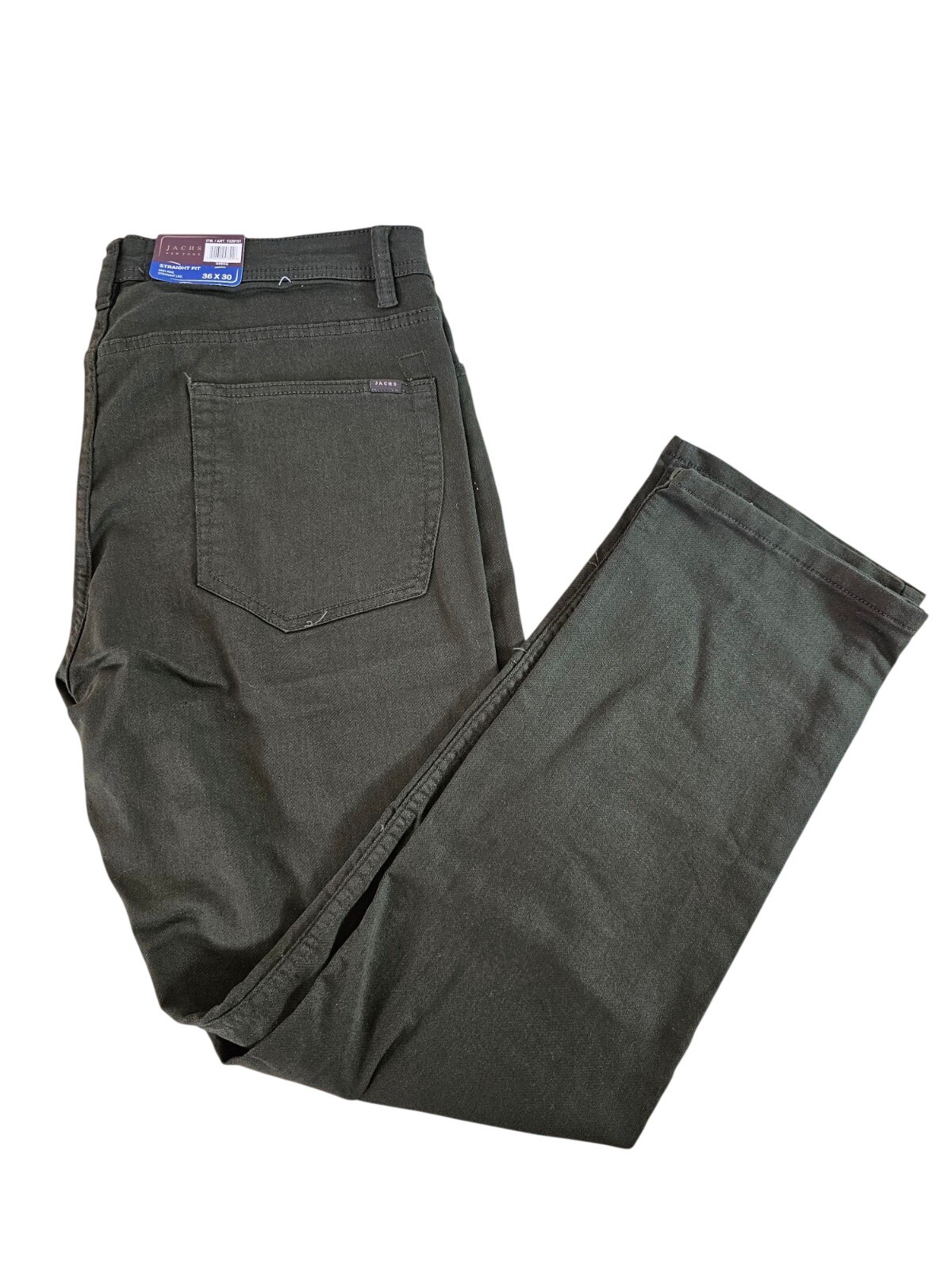 36x30 - GREEN -  Jachs New York Men’s 5 Pocket Pants Two Way Stretch