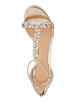 

JEWEL BADGLEY MISCHKA Женские бежевые сандалии Morley с T-образным ремешком и круглым носком, Бежевый, JW2574