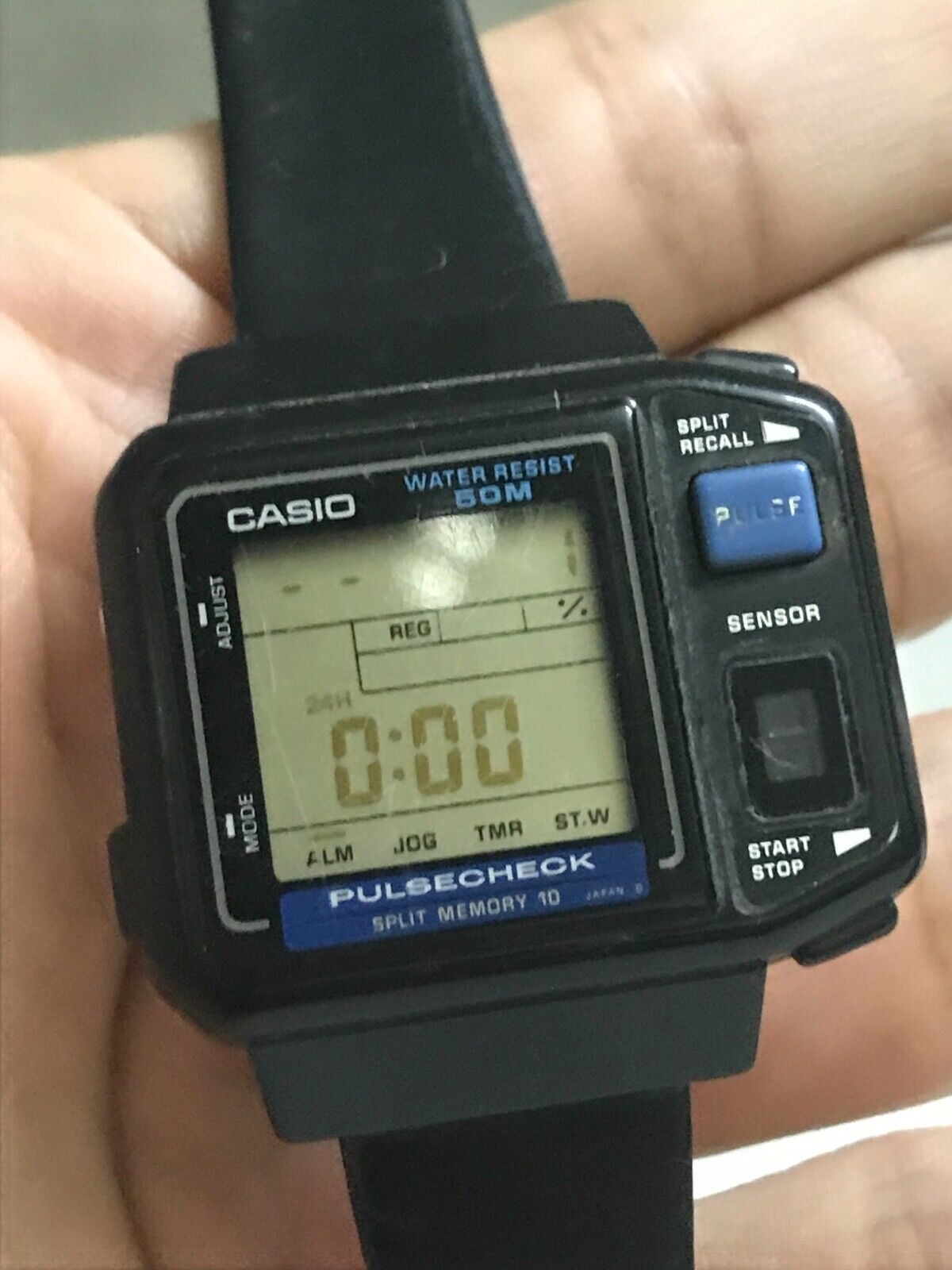rare CASIO JP-100W PULSE CHECK WR 50M VINTAGE DIGITAL WATCH rare CASIO JP-100W PULSE CHECK WR 50M VINTAGE DIGITAL WATCH