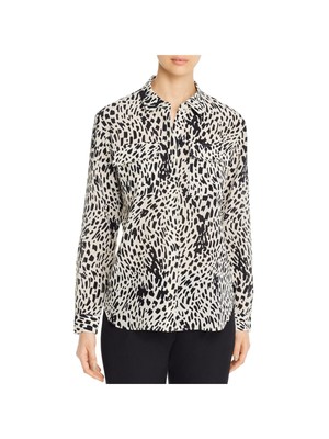 

LAFAYETTE 148 NEW YORK Женская блуза цвета слоновой кости с манжетами и рукавами на пуговицах, топ, Цвет слоновой кости