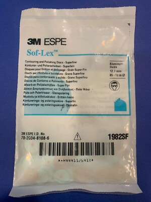 3M ESPE 1982SF Sof-Lex Contouring & Polishing Pop-On Discs 1/2'' Superfine 85/Bx