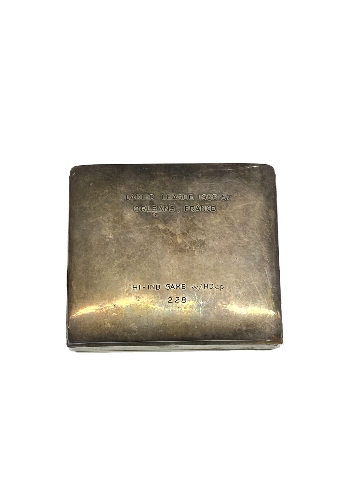 VINTAGE 1950'S EPCA POOLE SILVER CO 2000 BOX WOOD LINING JEWELRY CIGARETTE BOX VINTAGE 1950'S EPCA POOLE SILVER CO 2000 BOX WOOD LINING JEWELRY CIGARETTE BOX