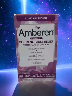 Amberen Advanced PERIMENOPAUSE Relief  60 Capsules EXP 12/2025