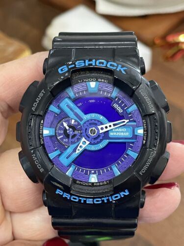 G-Shock Casio Watch GA110-HC Black w Purple/blue Face | eBay G-Shock Casio Watch GA110-HC Black w Purple/blue Face | eBay