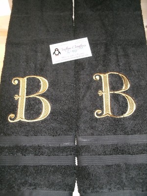 Monogram Victorian Letter Personalized Dish Kitchen Hand Towels 