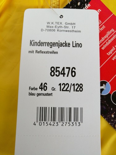 Kinder Regenjacke Übergangsjacke Gr.122128 Redfox neu