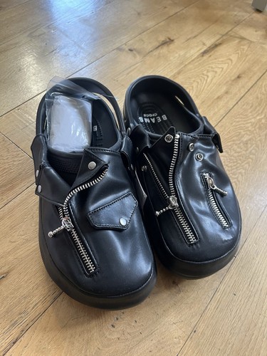 BEAMS別注　crocs / Riders CLASSIC CLOG NEW Crocs x Beams Classic Clog Black Leather Riders Jacket
