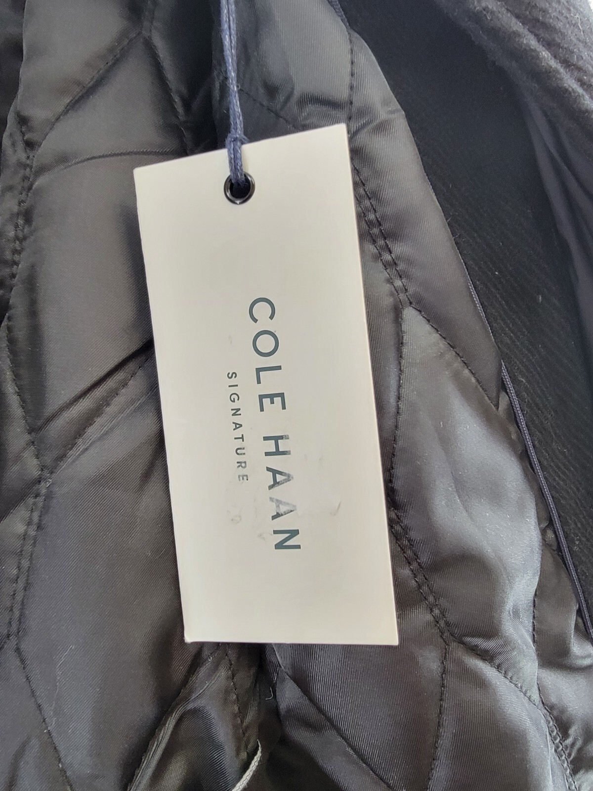 Cole Haan Melton Top Coat Men's L Black Stand Collar Front Zip Closure Back Vent - Picture 15 of 16