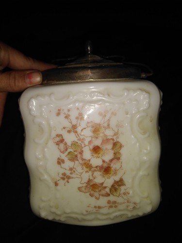 Wavecrest Pressed Glass biscuit jar 1800s