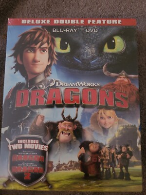 Dragons Deluxe Double Feature: How to Train Your Dragon Movie 1&2 Box Set New
