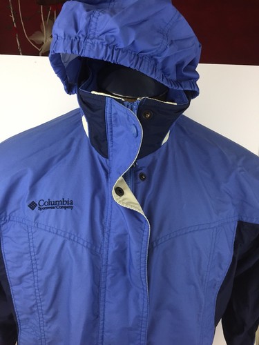 Columbia Windbreaker Sz 14-16 Bugaboo Blue Full Zip Hoodie Vintage Sportswear
