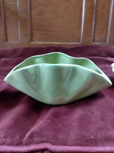 Vintage Lot Rosemeade Green Console Set Candle Holders Bowl Christmas