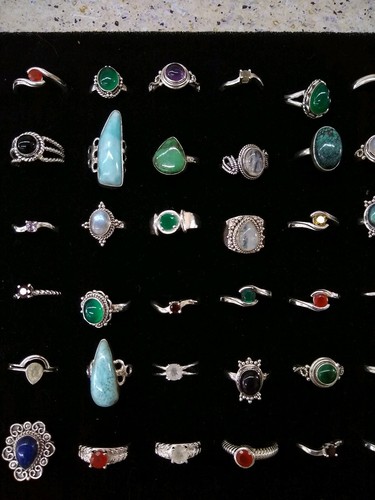 925 Sterling Silver Lot Of 72 NEW Rings  270+ Grams ...TURQUOISE and more! Lot c