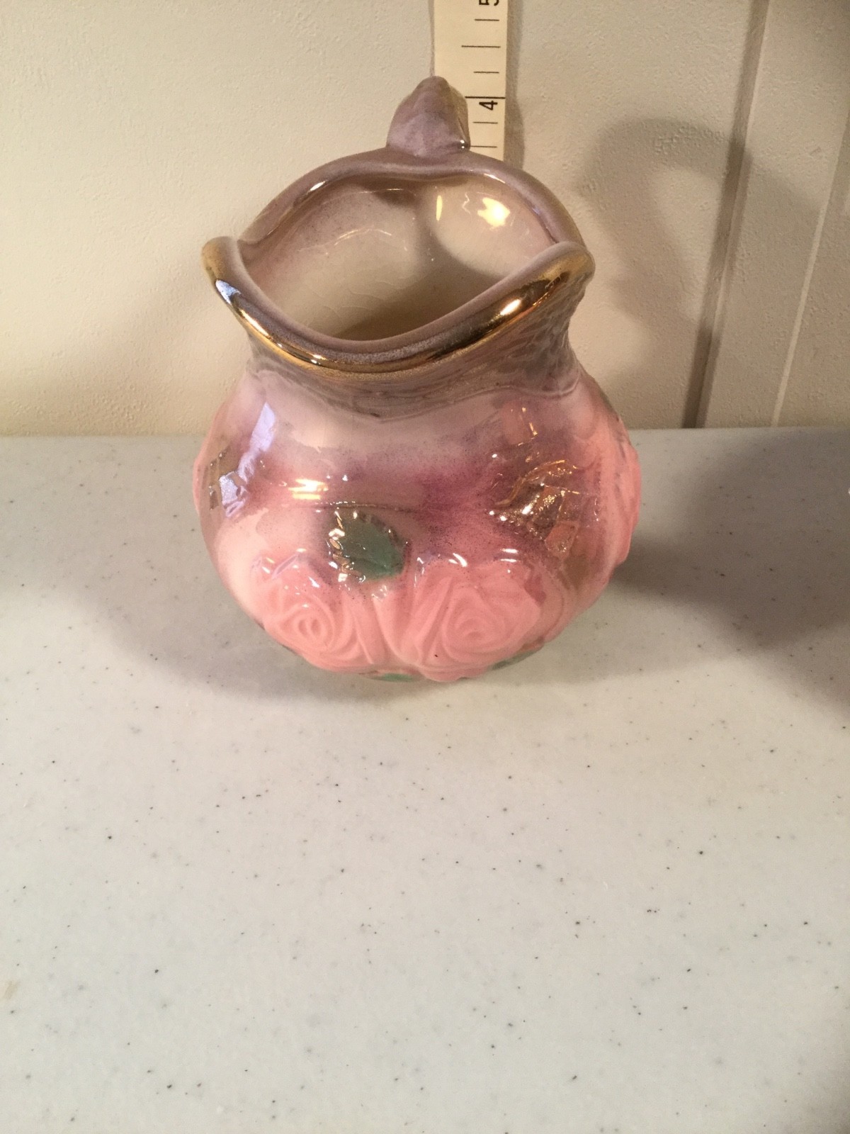Vintage Rose Floral Cream and Sugar Handmade Marked Beautiful Nice Colors