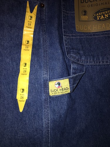 Vtg Boys Sz 18 Regular Duck Head Carpenter Work Pants Jeans New With Tags