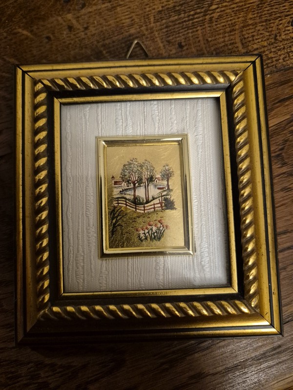 Chromolithographies D'Art Sur Feuille D'Or