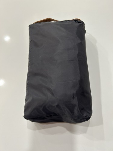 Longchamp Unisex Nylon  Gray Hooded Travel Rain Coat With Zip Bag NWOB Size L