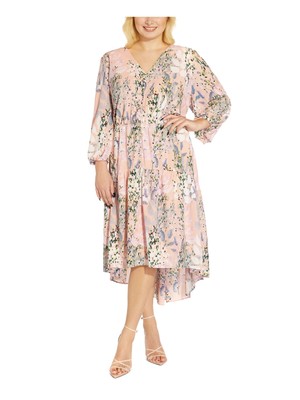 

ADRIANNA PAPELL Женское розовое пуловерное платье с подкладкой и рукавами плюс, Розовый