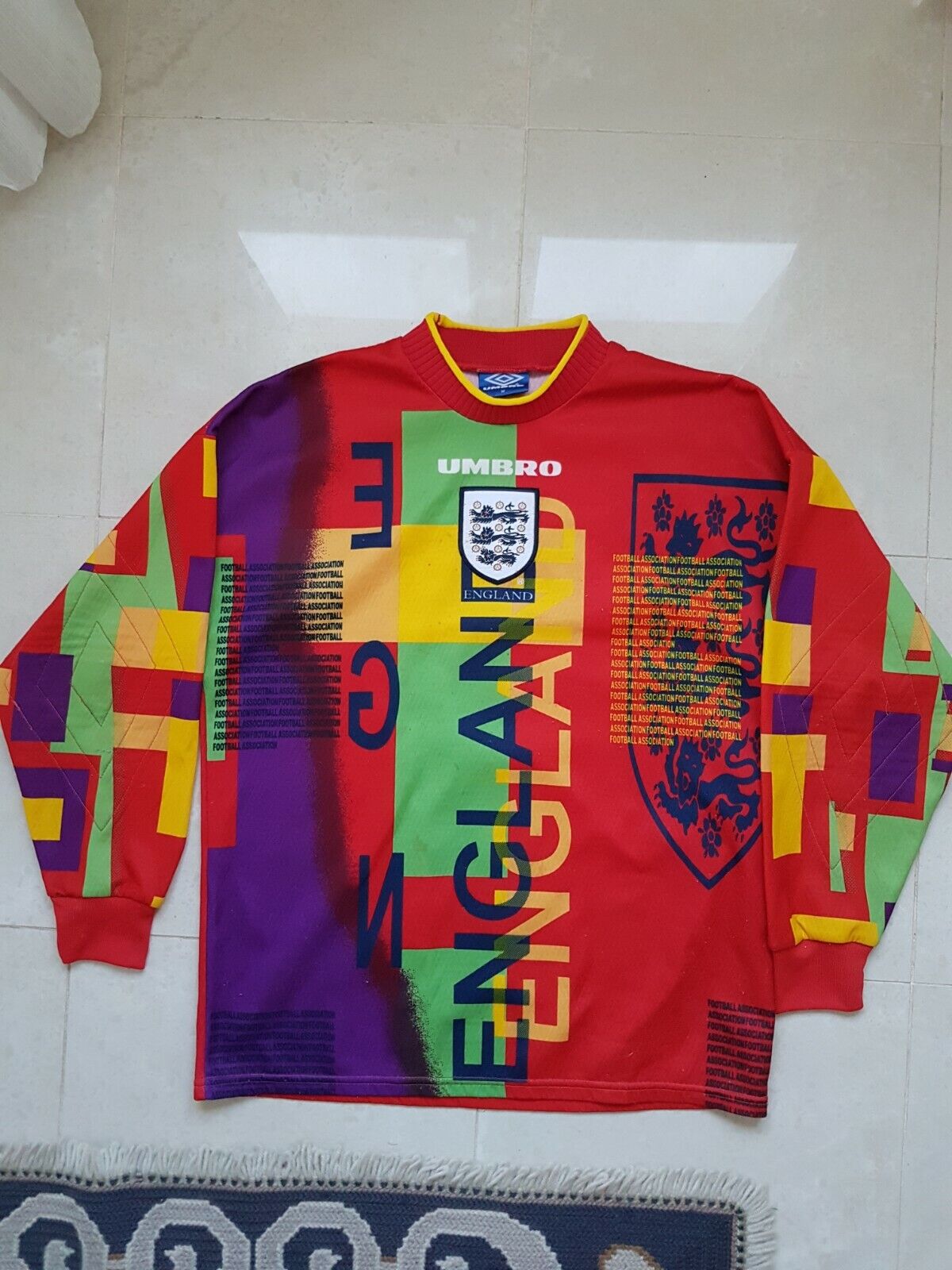 England 1995 1996 goalkeeper umbro football shirt soccer England 1995 1996 goalkeeper umbro football shirt soccer