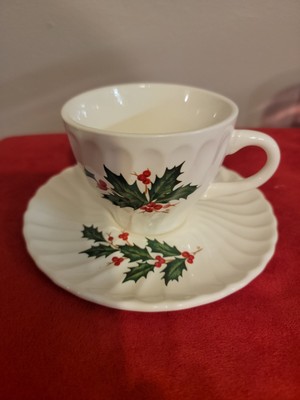 Vintage SCIO Christams Holly Cup And Saucer