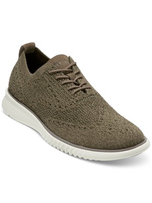 Мужские оксфордские туфли COLE HAAN зеленого цвета с перфорацией Stitchlite и круглым носком на шнуровке, 8 М