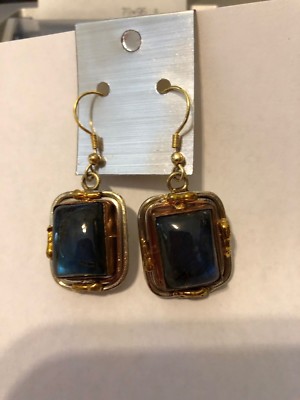 New Tara Mesa Labradorite Embellished Rectangle Earrings