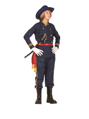UNION OFFICER TEEN COSTUME CIVIL WAR SOLDIER GENERAL ARMY TEENAGE UNIFORM BLUE