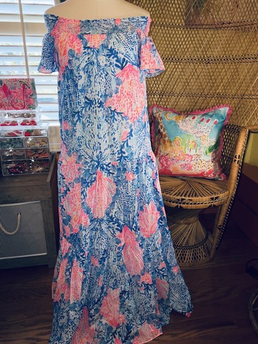 Pre-owned Lilly Pulitzer Dezi Maxi Dress Sway With Me ? Size S,m In Multicolor