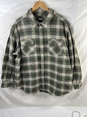 Gander Mountain Guide Series Flannel Shirt Mens 2XL Thick Heavy Plaid Outdoor