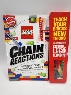 Lego Chain Reactions Book Klutz Kit Design Build Moving Toys Complete Set NEW