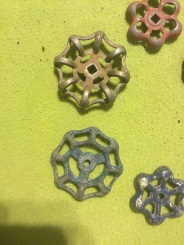 VTG ~ Valve Handles ~ Aluminum ~ Lot of 6 ~ Industrial Steampunk Art Supplies