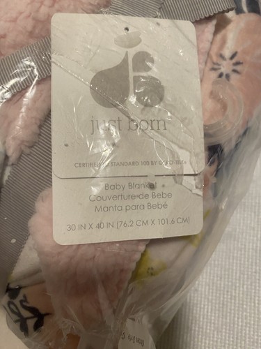 New NWT Gerber Floral Pink Print Baby Blanket 30 X 40 Suede Plush Infant
