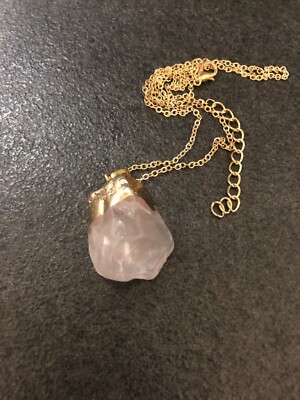 Rose Quartz Crystal Pendant Healing Boho Necklace Gypsy Gift Xmas Jewellery