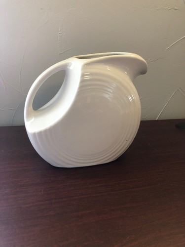 Fiesta Fiestaware white disk pitcher 7in