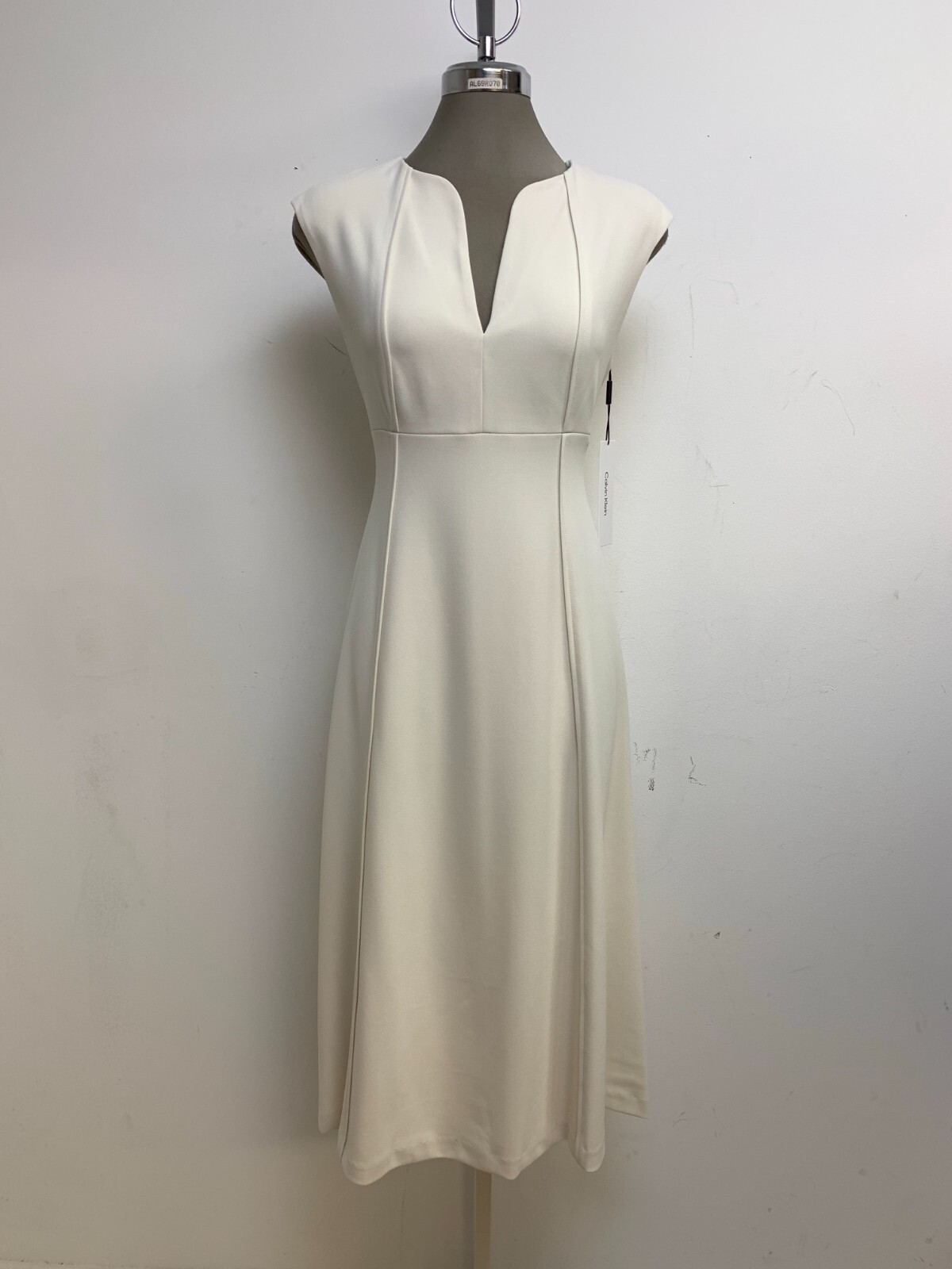 

Новое белое женское платье миди Essential PEARL Calvin Klein, размеры 2, , 12, 14, Белый
