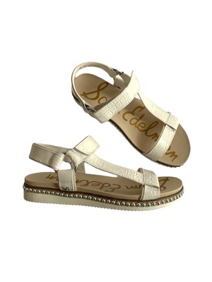 

SAM EDELMAN Женские белые босоножки Annalize из кожи крокодила на танкетке с ремешком на пятке, 6,5 м, Белый, H0231L2