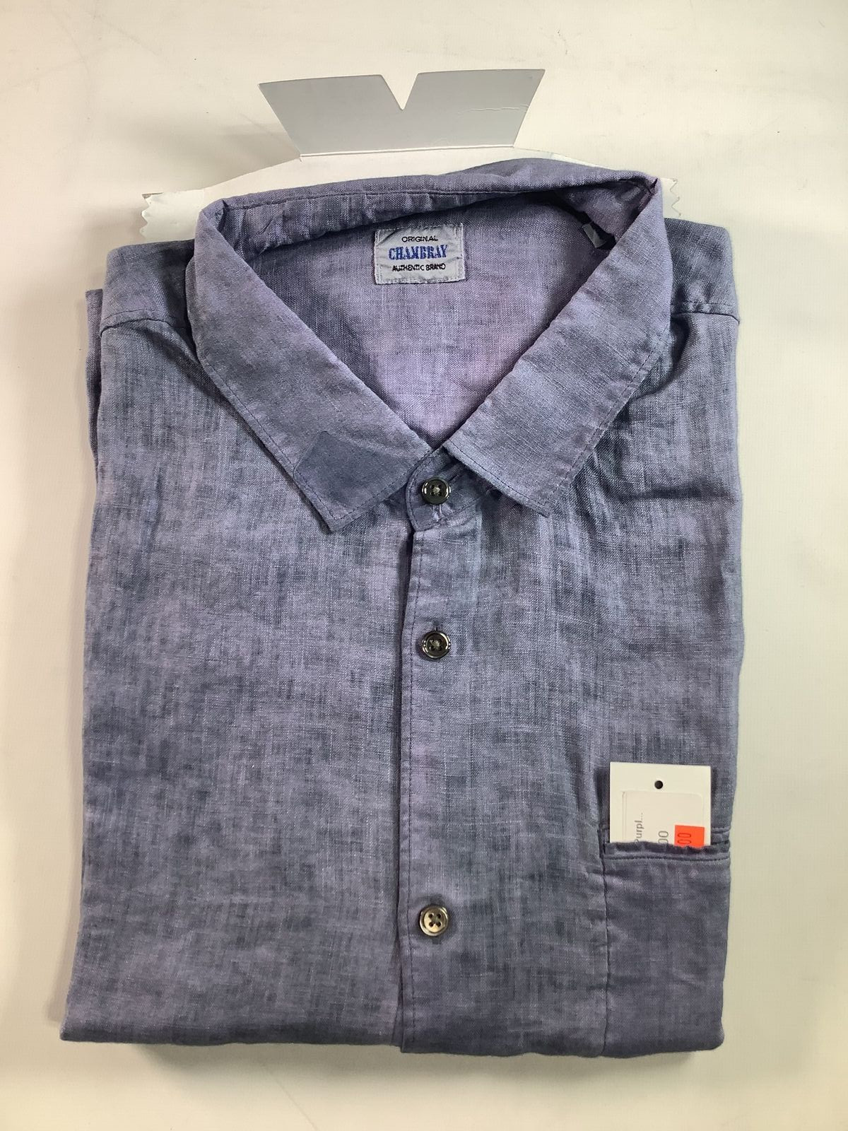 Mens Chambray Blue Button Up Shirt 2XL XXL NEW