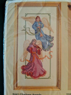 New Vtg Glorious Angels Christmas Counted Cross Stitch Kit Creative Circle #2441