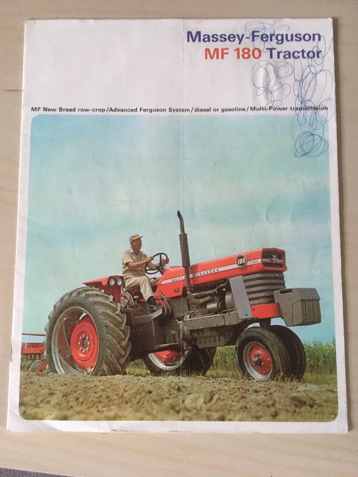 Massey-Ferguson MF 180 MF180 Tractor Color Brochure, 18 pg. original vintage '64