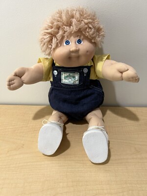 Cabbage Patch Kids HM3 1983 Small Eyes Tan Fuzzy Boy Doll P Faint Pox