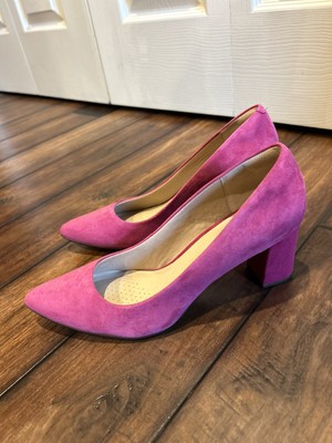 Clarks Aubrie Pink Suede Pumps Heels Women s Size 10 Barbiecore Shoes